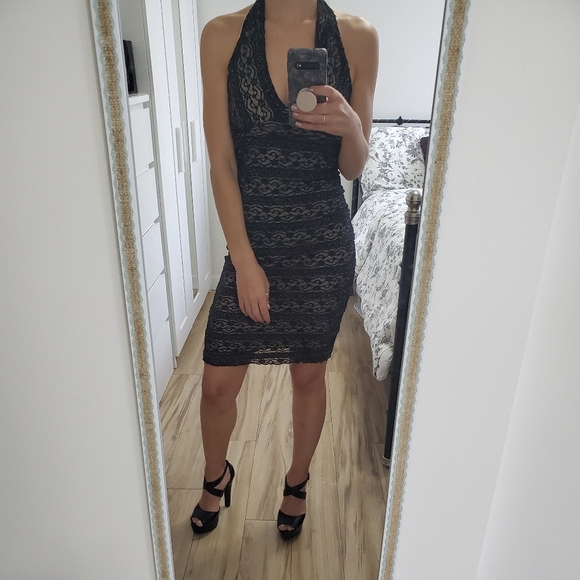 Like New - Suzy Shier Beaded Halter Dress - S - Picture 1 of 2